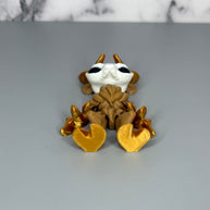 Mini Golden Wendigo Cryptid - 3D Printed Articulated Creepy Creature, Gothic Horror Desk Decor