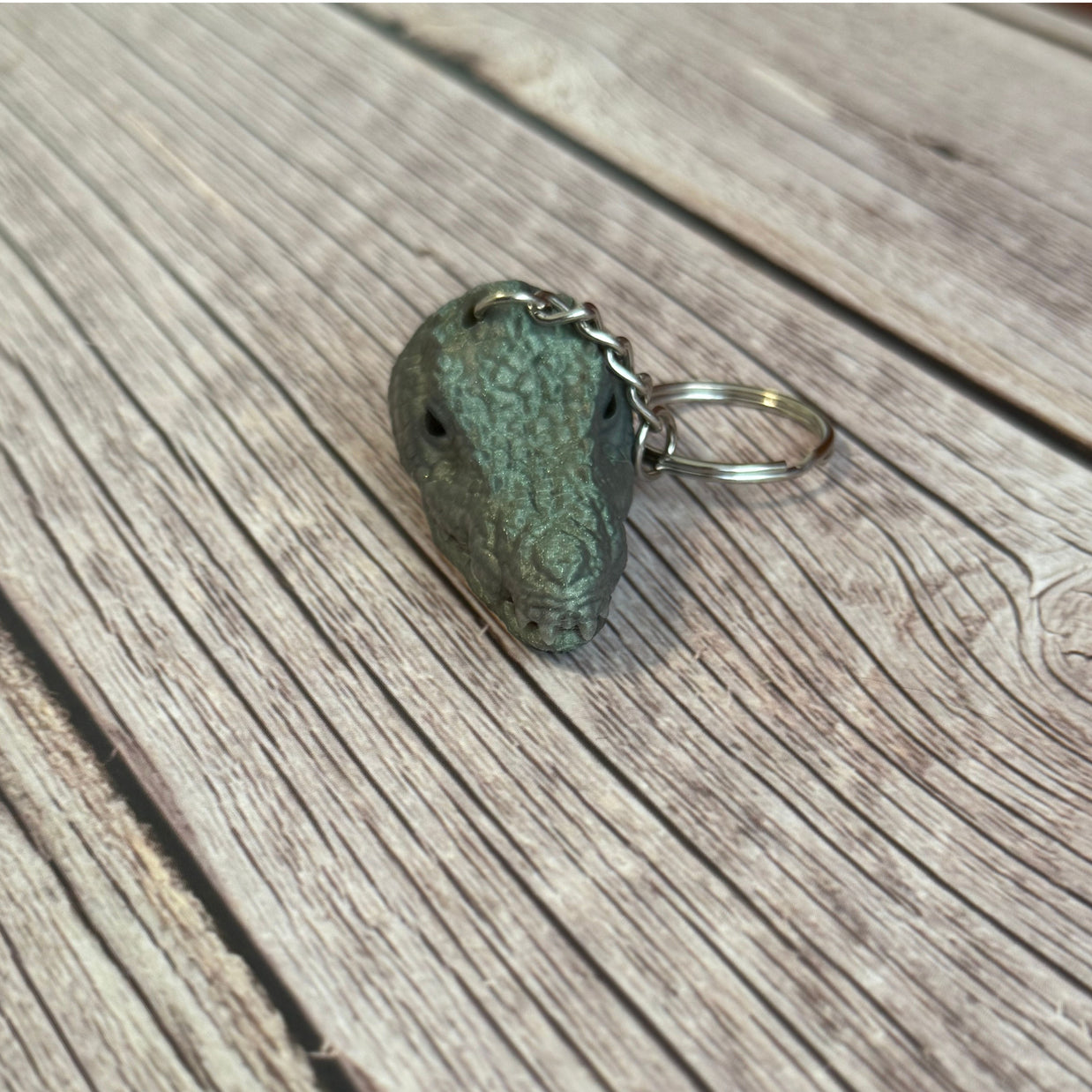 3D Printed Crocodile Head Keychain - Unique Animal Keychain Gift for Wildlife Lovers