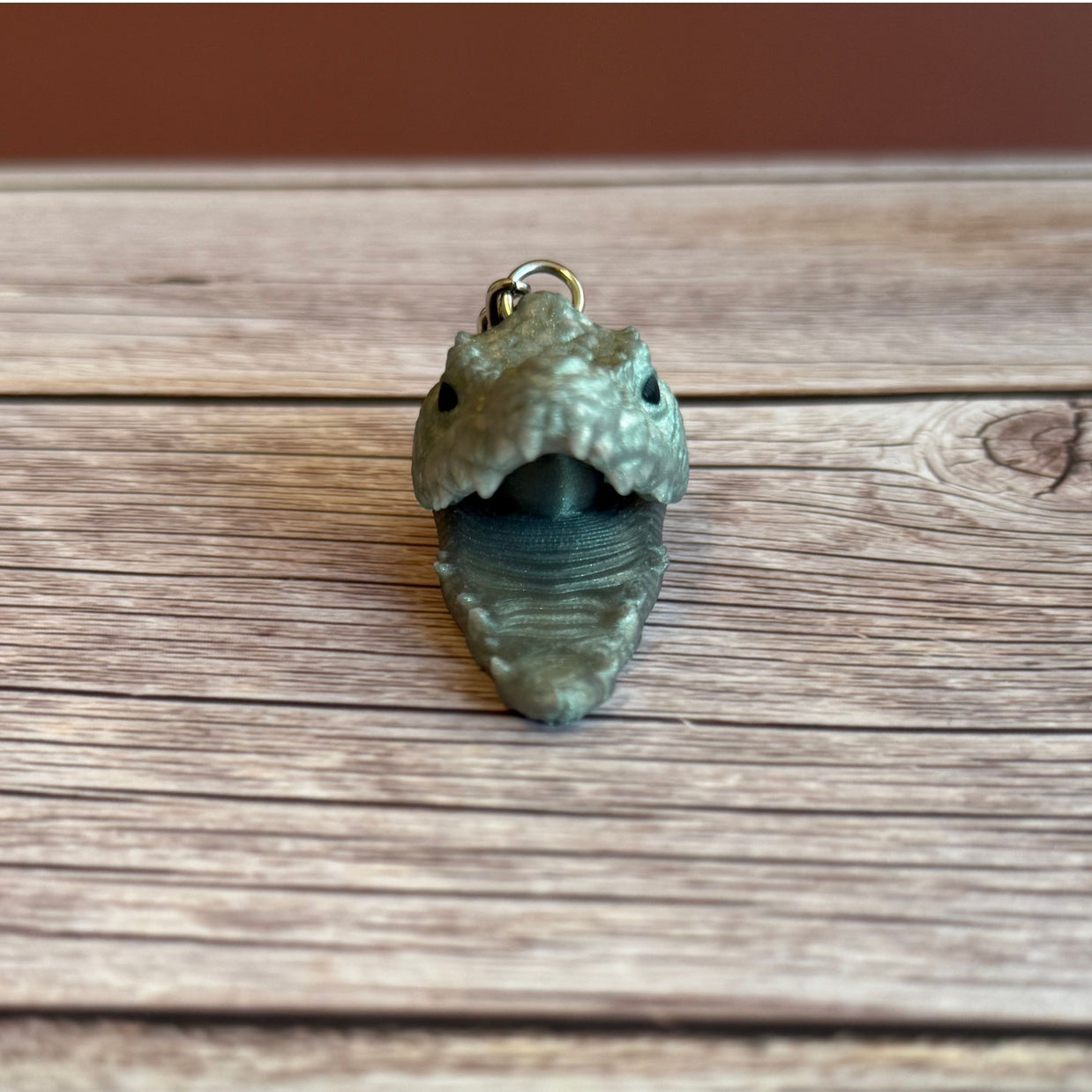 3D Printed Crocodile Head Keychain - Unique Animal Keychain Gift for Wildlife Lovers