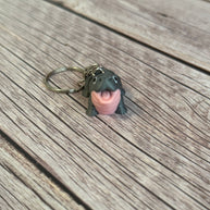 Flexi Gray and Pink Hippo 3D Printed Keychain – Cute & Playful Animal Accessory, Perfect Gift for Hippo Lovers