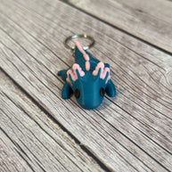 Articulated Baby Axolotl 3D Printed Keychain – Cute Amphibian Keyring, Flexible Fidget Toy, Axolotl Lover Gift, Unique Aquatic Accessory