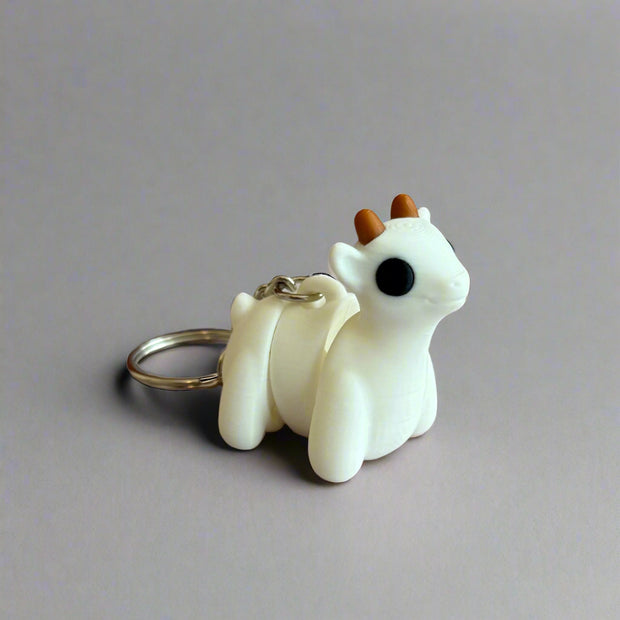 Articulated Goat 3D Printed Keychain – Flexible Farm Animal Keyring, Cute Goat Lover Gift, Fidget Toy, Unique Barnyard Accessory