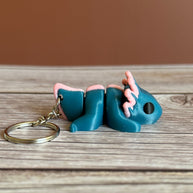 Articulated Baby Axolotl 3D Printed Keychain – Cute Amphibian Keyring, Flexible Fidget Toy, Axolotl Lover Gift, Unique Aquatic Accessory