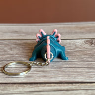 Articulated Baby Axolotl 3D Printed Keychain – Cute Amphibian Keyring, Flexible Fidget Toy, Axolotl Lover Gift, Unique Aquatic Accessory