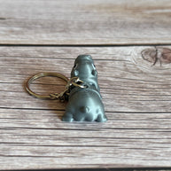 Flexi Gray and Pink Hippo 3D Printed Keychain – Cute & Playful Animal Accessory, Perfect Gift for Hippo Lovers