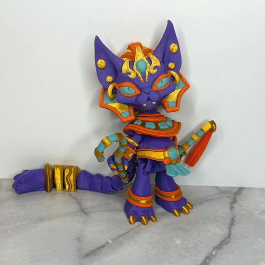 Pharaoh Cat Statue - 3D Printed Egyptian Cat Figurine, Ancient Egypt Inspired Gift