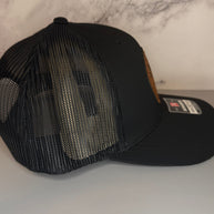 No Sleep Club Hat - Leatherette Patch Snapback Hat, Hand Sewn  Hourglass Gothic Streetwear Cap