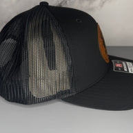 Surviving Out of Spite Hat - Skull Leatherette Patch Snapback, Hand Sewn Gothic Cap