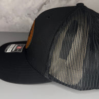 Surviving Out of Spite Hat - Skull Leatherette Patch Snapback, Hand Sewn Gothic Cap
