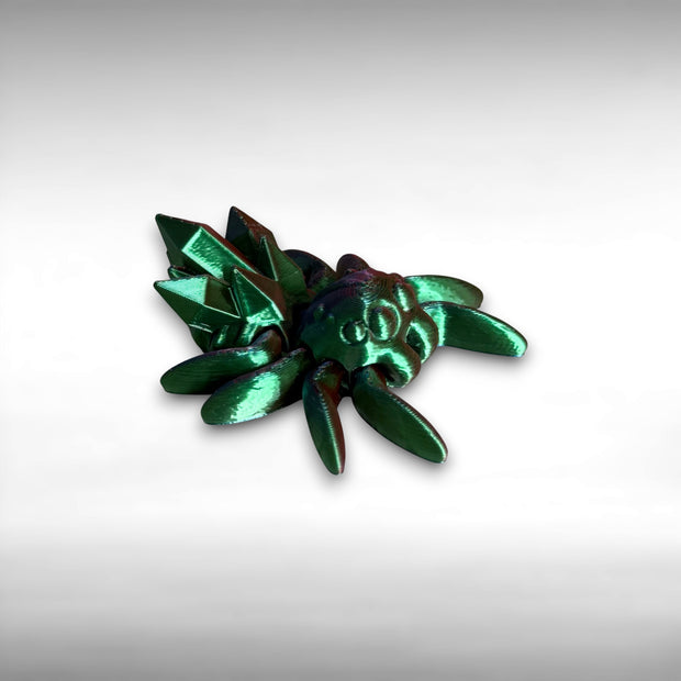 Mini Articulated Multicolored 3D Printed Crystal Spider – Movable Legs, Fantasy Arachnid, Unique Collectible, Colorful Decor