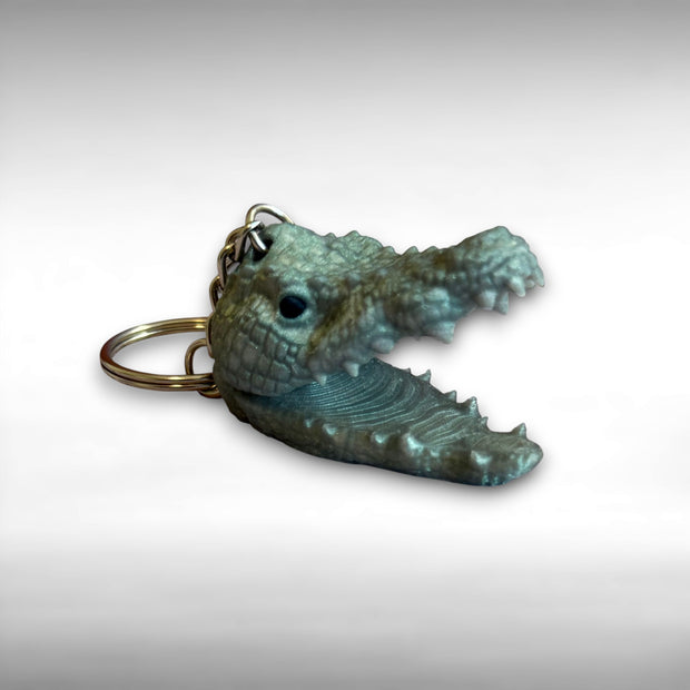 3D Printed Crocodile Head Keychain - Unique Animal Keychain Gift for Wildlife Lovers