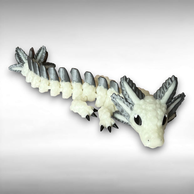 10in Articulated Glow Baby Axolotl Dragon – 3D Printed Fantasy Fidget Toy
