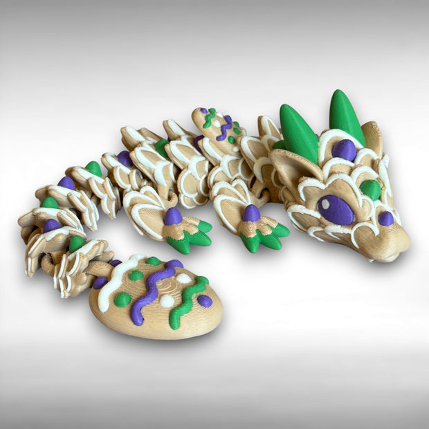 Articulated Easter Cookie Dragon 3D Printed – Cute Spring Gift, Flexible Fidget Toy, Fantasy Creature, Unique Dragon Lover Accessory