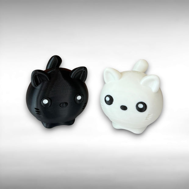 3D Printed Clicky Cat Toy – Cute Fidget Cat Charm – Kawaii Cat Gift – Click or Silent Option