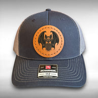 Vampire Bat Blood Bag Patch Hat – Hand Sewn Leatherette Patch Snapback – Gothic Halloween Hat – Bat Trucker Cap
