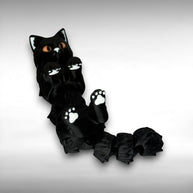 Glow in the Dark Eyes Black Cat - Laying or Hanging Spooky Gothic Halloween Decor