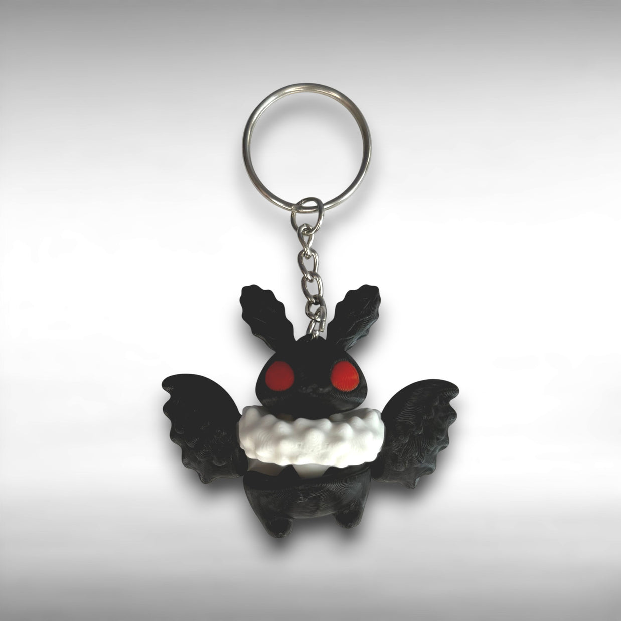 Mothman Keychain – 3D Printed Cryptid Creature Key Ring, Spooky Gothic Gift, Cryptid Lover Accessory