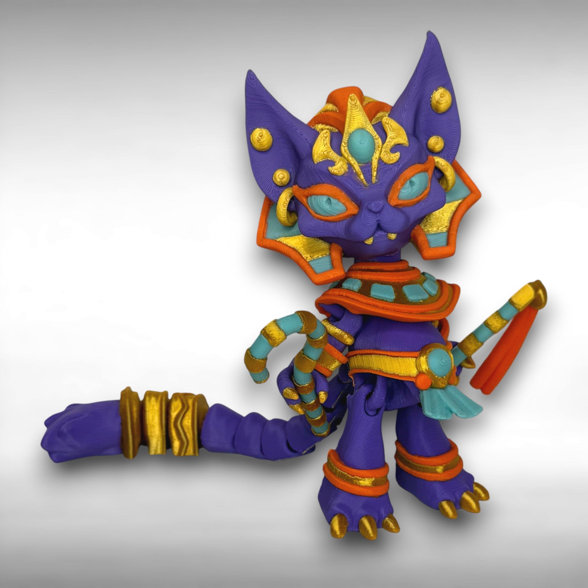 Pharaoh Cat Statue - 3D Printed Egyptian Cat Figurine, Ancient Egypt Inspired Gift