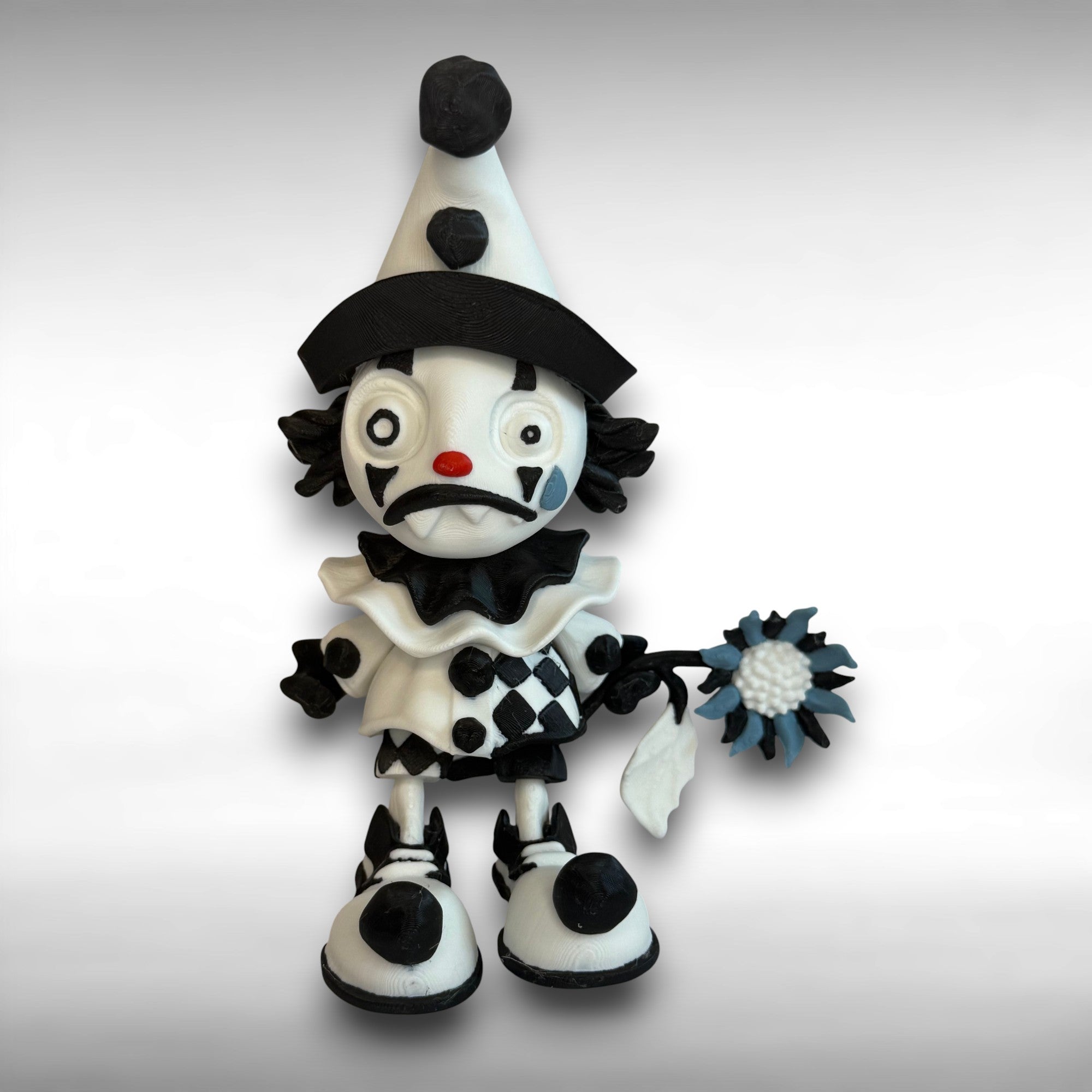 Sad Clown Figurine – 3D Printed Creepy Circus Decor or Collectible Toy