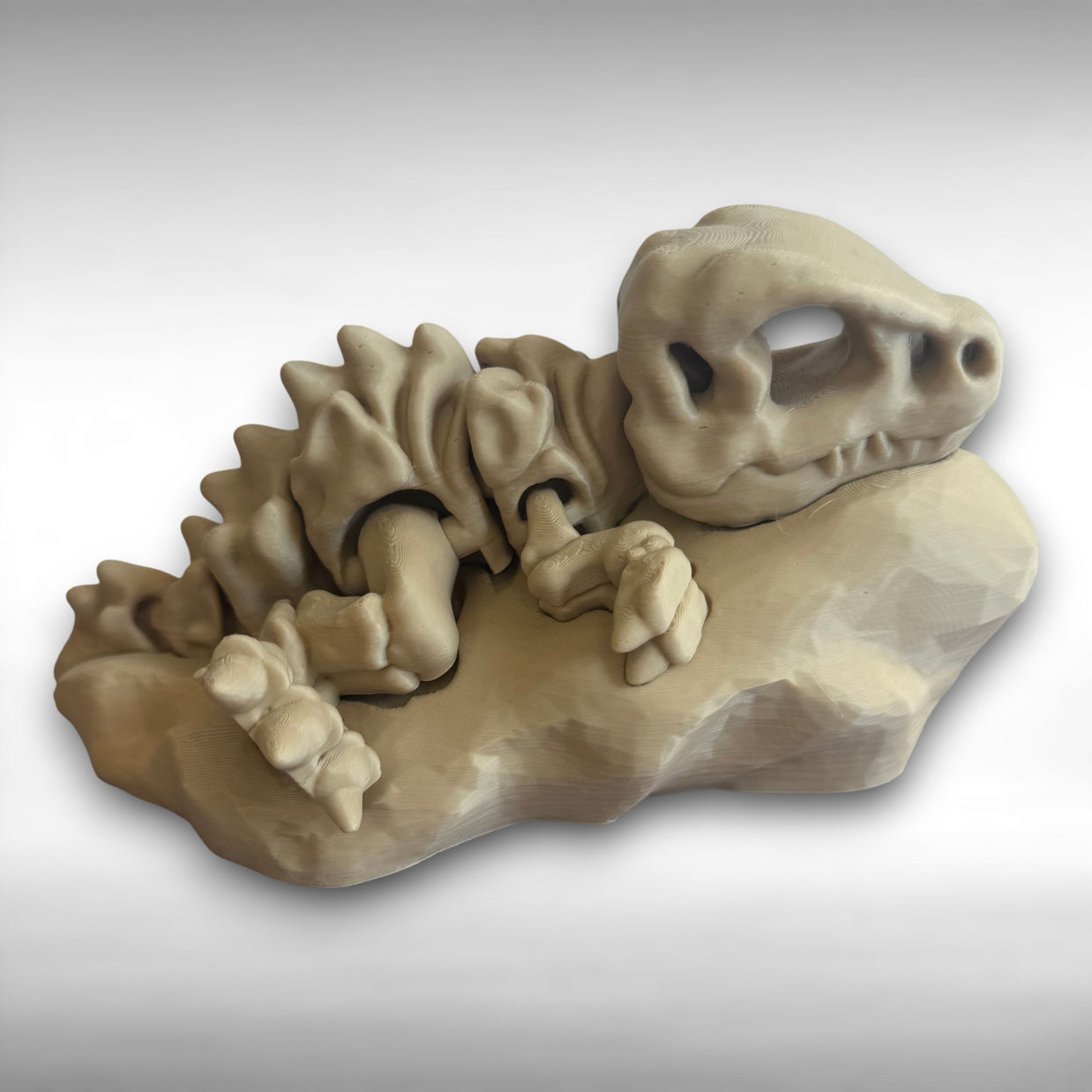 3D Printed T-Rex Skeleton Model with Optional Base | Fun Dinosaur Decor Gift
