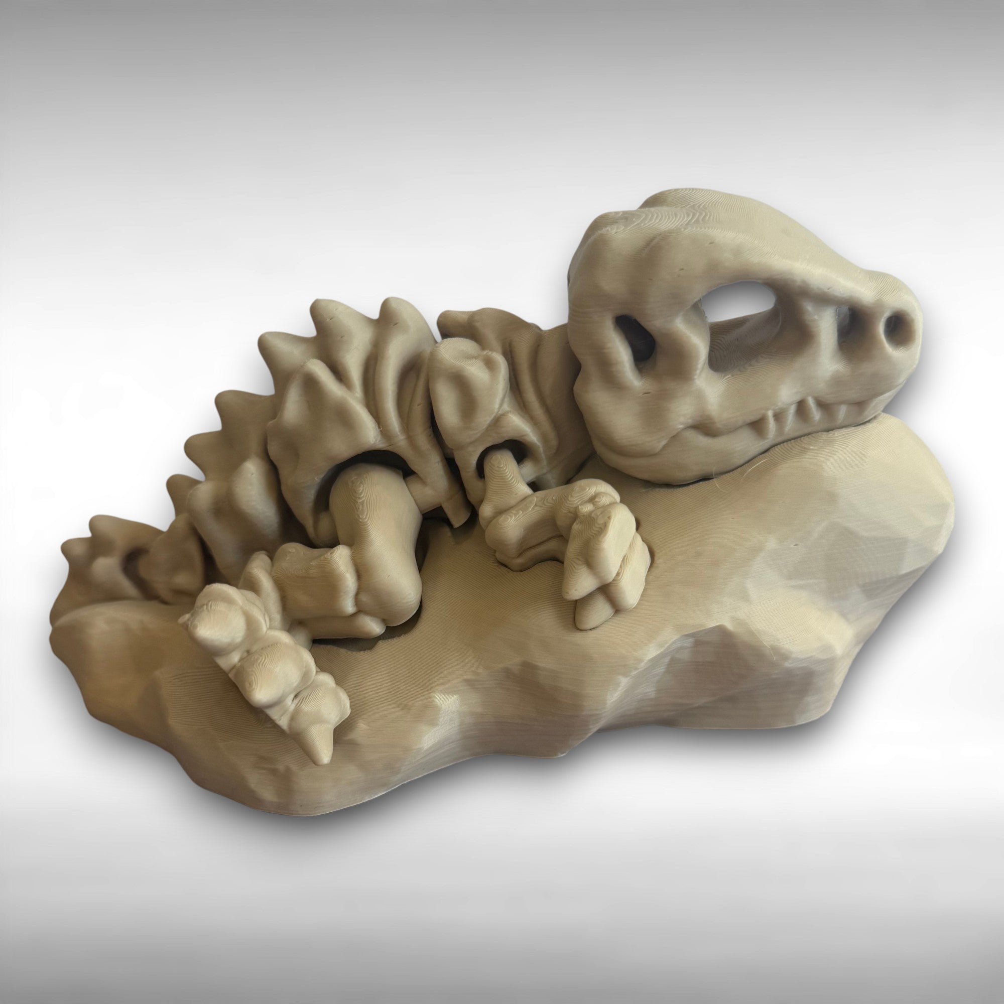 3D Printed T-Rex Skeleton Model with Optional Base | Fun Dinosaur Decor Gift
