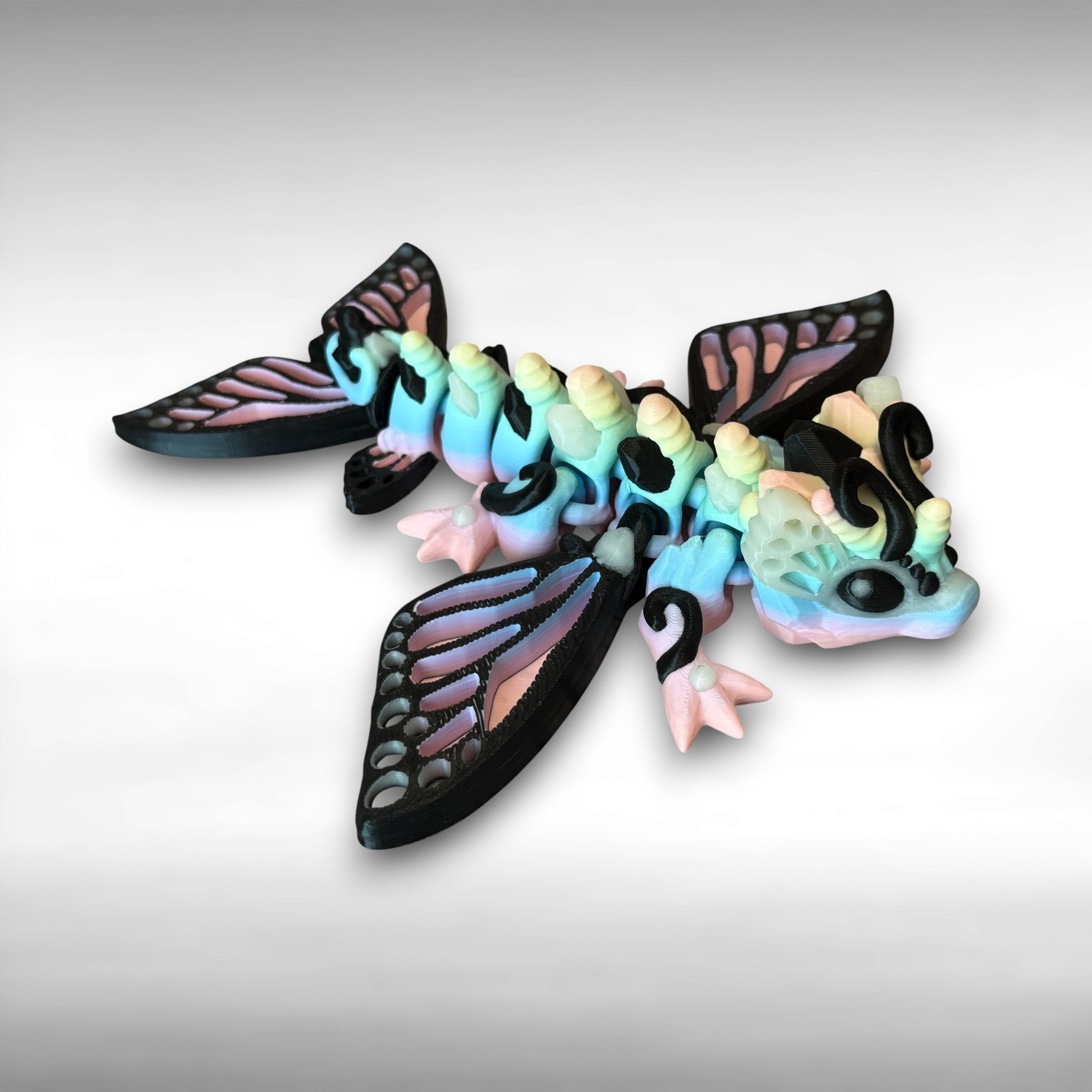 7in Glow-in-the-Dark Butterfly Dragon – 3D Printed Articulated Fantasy Toy