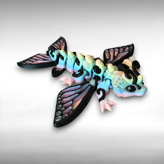 7in Glow-in-the-Dark Butterfly Dragon – 3D Printed Articulated Fantasy Toy