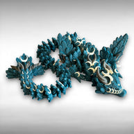 Articulated 26in Lunar Winged Dragon 3D Printed Toy – Large Posable Fantasy Dragon, Celestial Creature, Mythical Display Collectible