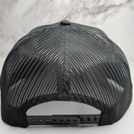 Great White Shark Skeleton Snapback Hat - Hand Sewn Leatherette Patch Cap, Ocean Horror Trucker Hat