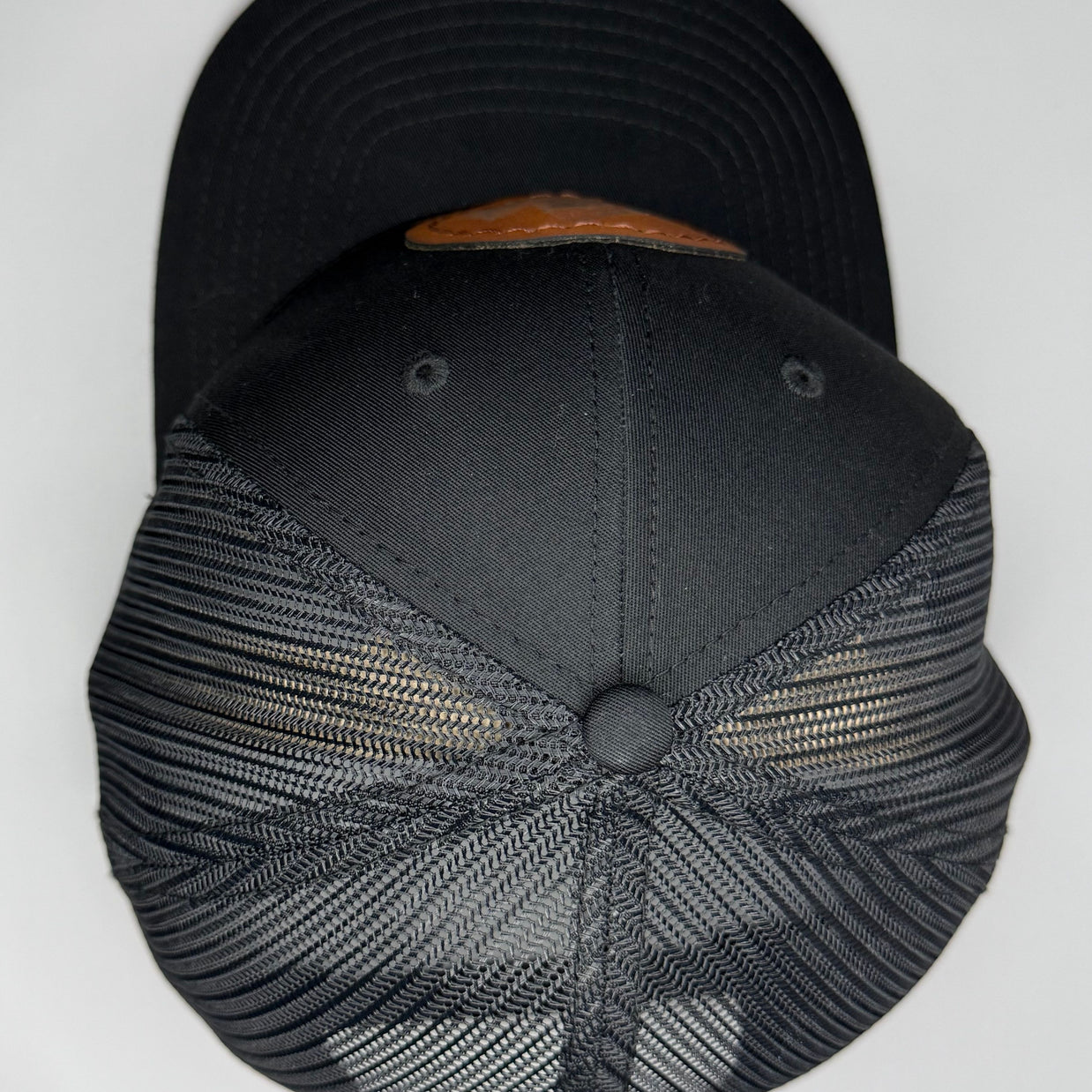 Great White Shark Skeleton Snapback Hat - Hand Sewn Leatherette Patch Cap, Ocean Horror Trucker Hat