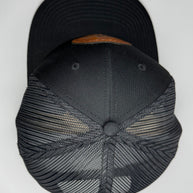 Great White Shark Skeleton Snapback Hat - Hand Sewn Leatherette Patch Cap, Ocean Horror Trucker Hat