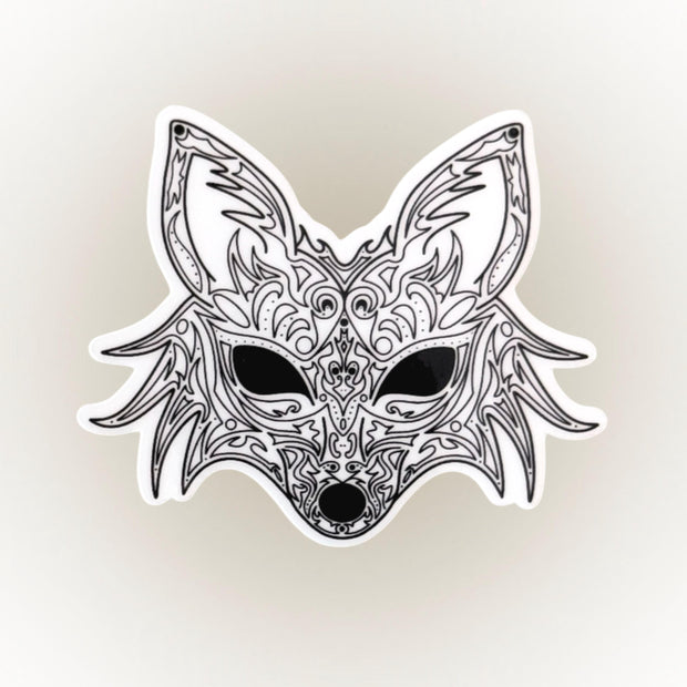 Fox Vinyl Sticker – Elegant Filigree Fox Decal, Boho Animal Art, Nature-Inspired Sticker for Laptop, Water Bottle, Phone, and More
