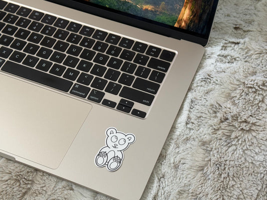 Adorable Teddy Bear Outline Vinyl Sticker – Cute Bear Silhouette for Laptop, Phone, Water Bottle, & More – High-Quality Durable Decal
