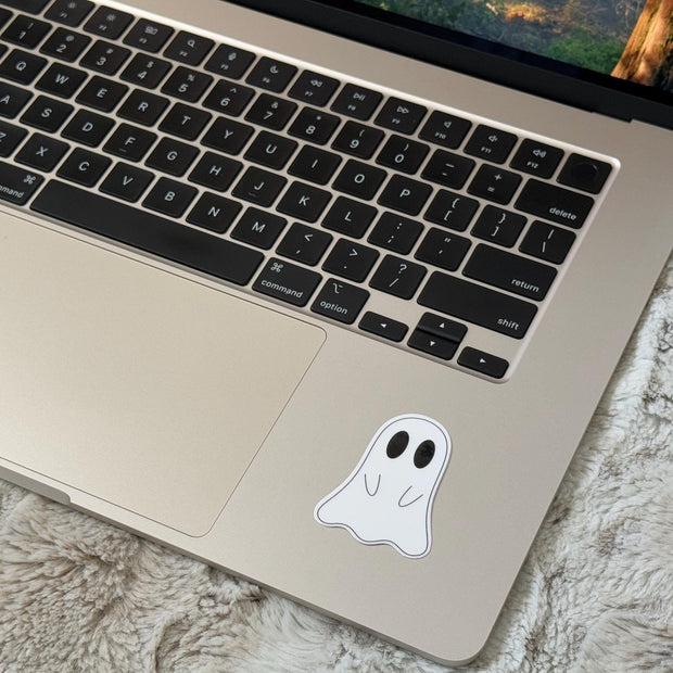 Ghost Vinyl Sticker – Cute Minimalist Ghost Decal – Halloween Sticker for Laptop, Water Bottle, Phone, and More – Spooky Decor