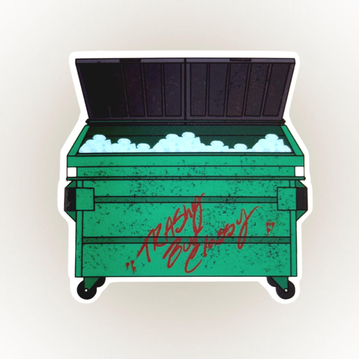 Trashy but Classy Vinyl Sticker – Dumpster with Diamonds – Funny Quote Sticker, Chic and Sassy Humor, Perfect for Laptop or Water Bottle