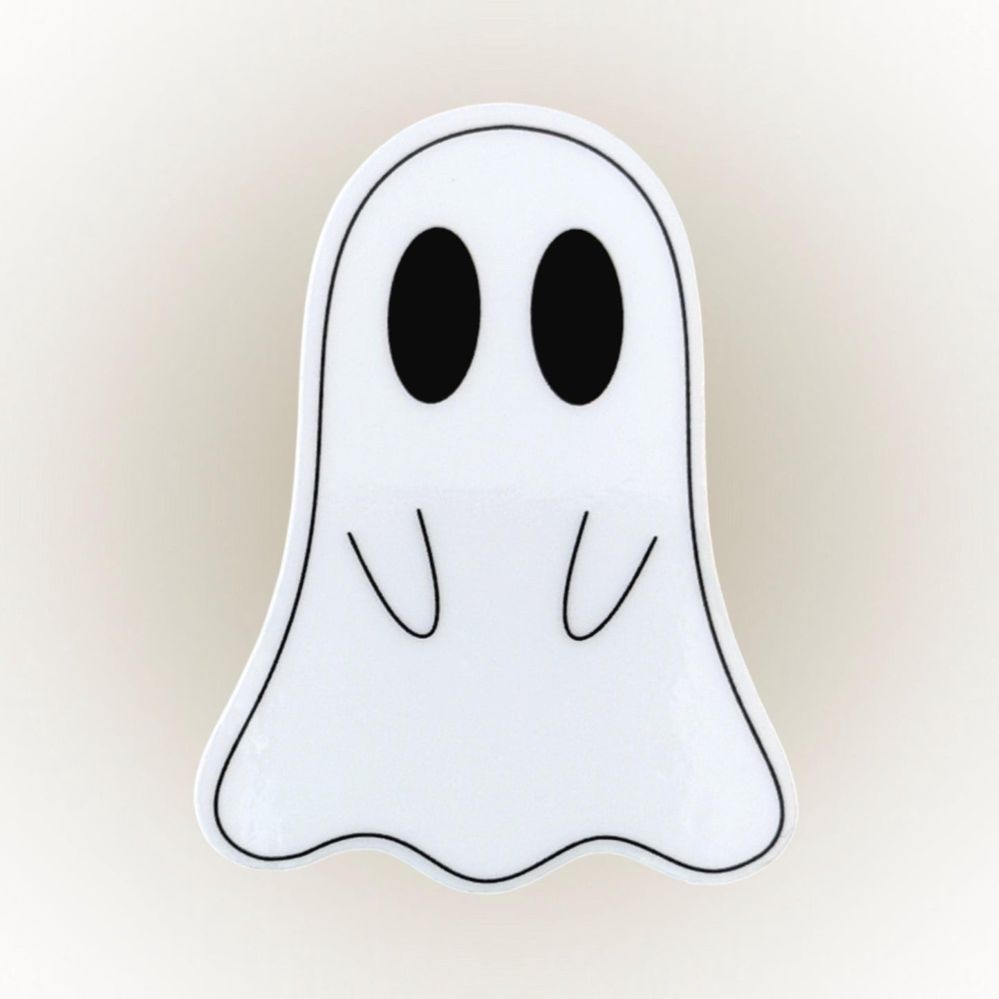 Ghost Vinyl Sticker – Cute Minimalist Ghost Decal – Halloween Sticker for Laptop, Water Bottle, Phone, and More – Spooky Decor