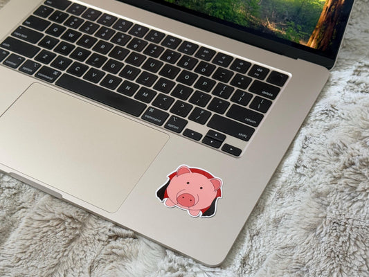 Count Porkula: Dracula Pig Sticker - Spooky Cute Piggie Vampire Design for Halloween Lovers