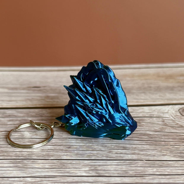 Jellyfish Dragon Head 3D Printed Keychain – Fantasy Ocean Keychain, Mystical Sea Creature, Unique Dragon Lover Gift, Aquatic Accessory