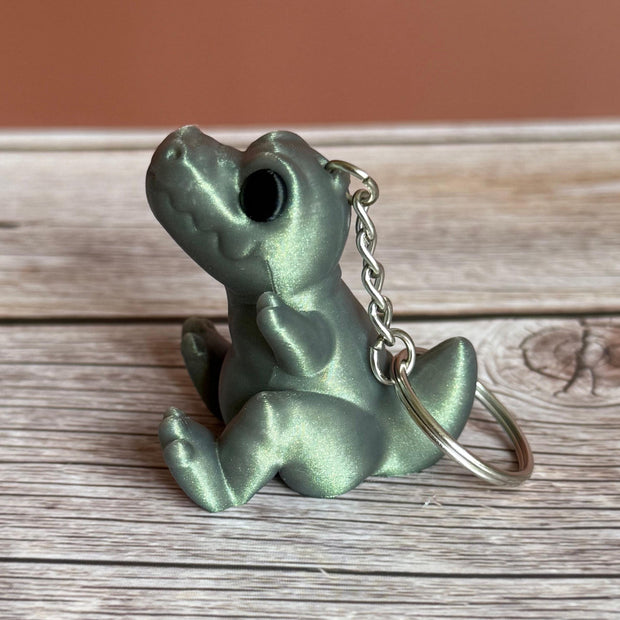 Cute T-Rex 3D Printed Keychain – Adorable Dinosaur Gift, Fun Jurassic Accessory, Unique Dino Lover Keychain, Prehistoric Charm