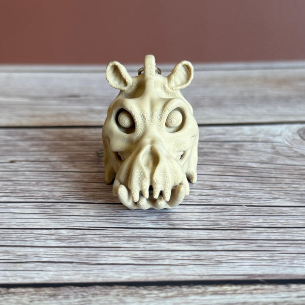 Hippo Skull 3D Printed Keychain – Unique Animal Bone Design, Wildlife Lover Gift, Cool Anatomical Charm, Gothic Accessory