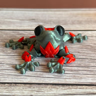 Articulated Rose Frog 3D Printed Toy – Posable Floral Frog Figure, Unique Nature Gift, Cute Fidget Toy, Frog Lover Collectible