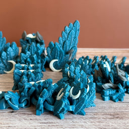 Articulated 26in Lunar Winged Dragon 3D Printed Toy – Large Posable Fantasy Dragon, Celestial Creature, Mythical Display Collectible