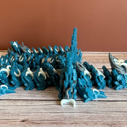 Articulated 26in Lunar Winged Dragon 3D Printed Toy – Large Posable Fantasy Dragon, Celestial Creature, Mythical Display Collectible