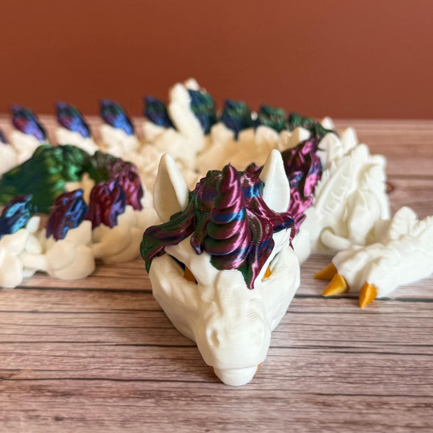 Articulated 22in Unicorn Dragon 3D Printed Toy – Posable Fantasy Creature, Magical Display Figure, Mythical Dragon Gift