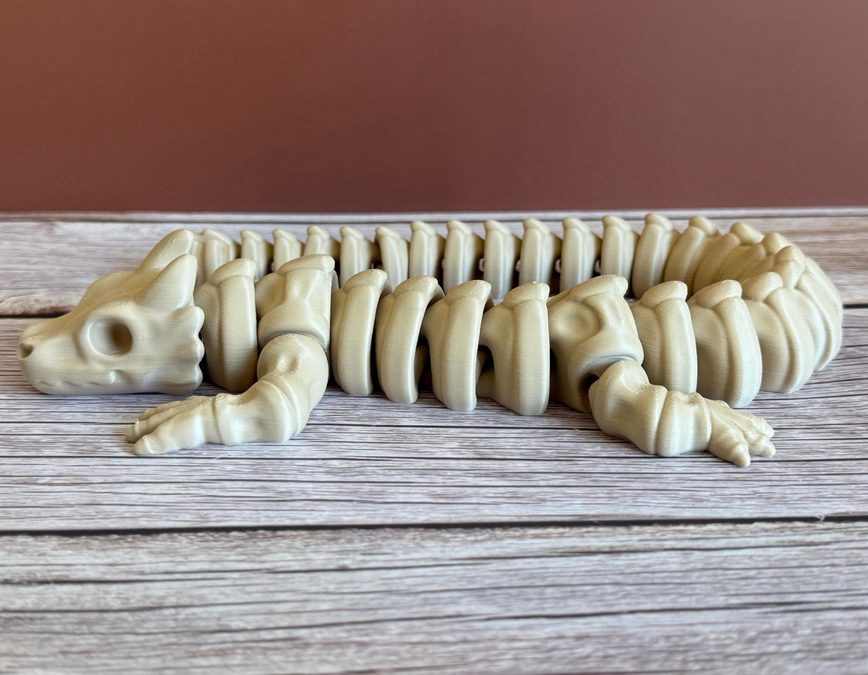 Articulated 18in Bone Dragon 3D Printed Toy – Movable Skeletal Dragon, Fantasy Creature, Gothic Display Figure, Unique Gift