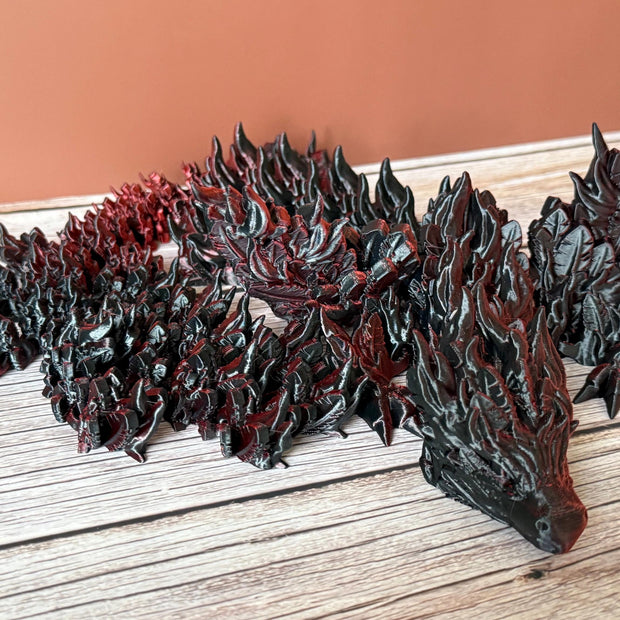 Articulated 19.5in Phoenix Dragon 3D Printed Toy – Fiery Fantasy Creature, Posable Mythical Decor, Unique Dragon Gift
