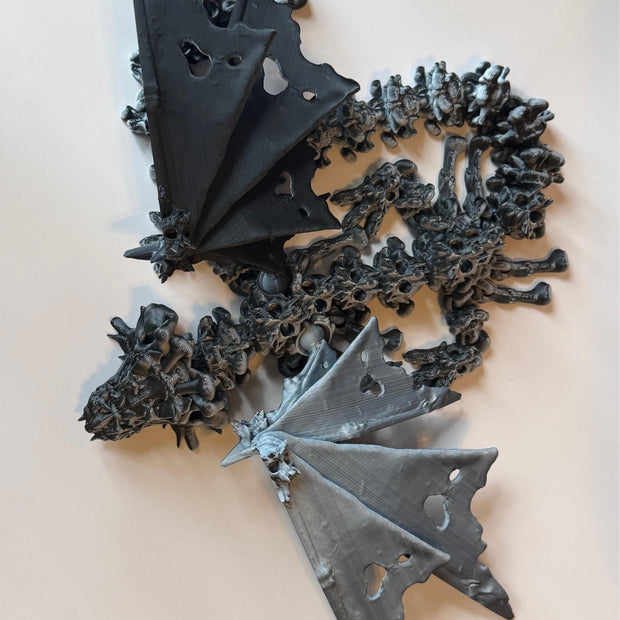 20" Articulated Hollow Dragon with Wings – Large 3D Printed Dragon Toy – Posable Fantasy Creature – Dragon Model Decor
