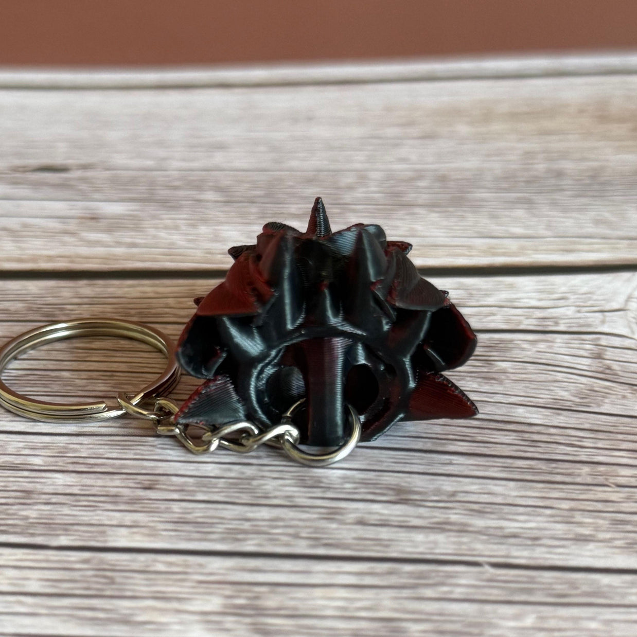 Rose Dragon Head 3D Printed Keychain – Floral Fantasy Keychain, Unique Dragon Lover Gift, Mystical Creature, Elegant Gothic Accessory