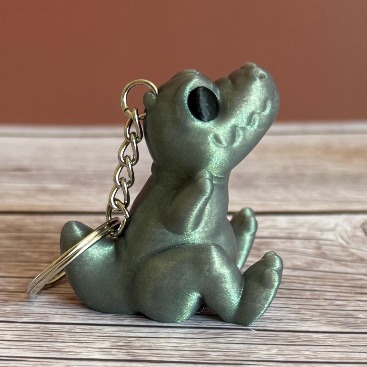 Cute T-Rex 3D Printed Keychain – Adorable Dinosaur Gift, Fun Jurassic Accessory, Unique Dino Lover Keychain, Prehistoric Charm