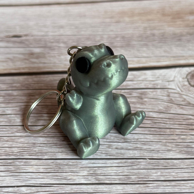 Cute T-Rex 3D Printed Keychain – Adorable Dinosaur Gift, Fun Jurassic Accessory, Unique Dino Lover Keychain, Prehistoric Charm